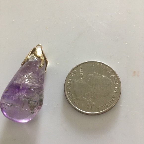 Purple crackle quartz crystal pendant